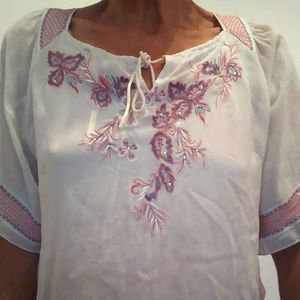 Beaded peasant blouse